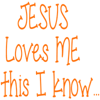 Isus me voli ovo znam |. Naljepnica vinilnih naljepnica - srednja - pastelna narandžasta