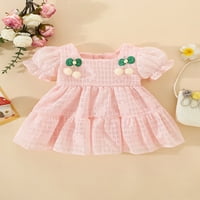 Bagilaanoe Toddler Baby Girl Ljetna haljina Kratka lisna rukava Cherry A-line princeze haljine 3T djeca