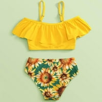 Djevojke B91XZ kupaći kostimi Bikini Set Outfits Ruffles Bikini kupaći kostimi Kupaonice šuplje ljetne