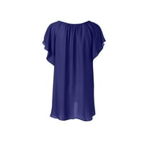 Plus veličine za žene Women Plus veličine čipkasti majica Bluza Bluza Stit kratki rukav