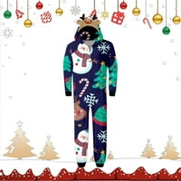 Yueulianxi Božićna porodica Pajamas tata casual božićni roditelj Outfit ispisani pidžami kombinezon