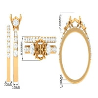 4. CT okrugli oblikovani moissitni vjenčani prsten za dame u zlatu, 14k bijelo zlato, US 3,00