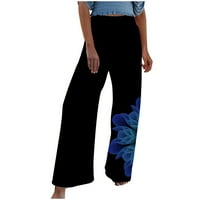 Petite hlače za žene Ženske ugodne tiskane hlače visoke struke Duksere Yoga Hlače Ljetno čišćenje 10