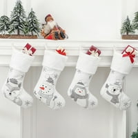 Farfi Božićne čarape Svečano ukrasno netkano tkanine Xmas Tree Božićne čarape ukras poklon torbi za zabavu