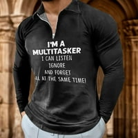 Muška majica slovo 3D tiskano dugih rukava ulica moda pulover casual prozračna patentna majica za muškarce