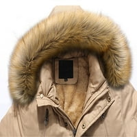 Leey-World Muške zimske kapute dugih rukava muške plišane jesenja i zimska jakna s kapuljačom ovratnik