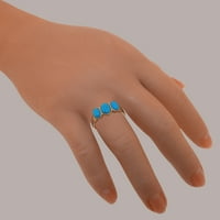 Britanci napravio je 10k Rose Goldwomens prsten od tirkizne godišnjice, opcije veličine - veličine 7,5