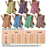 Prednjeg swwalk ženske haljine Crew Crt Summer Sandress kratki rukav Mini haljine Hawaian cvjetni print