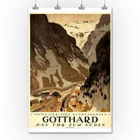 Gotthard Vintage poster Switzerland C