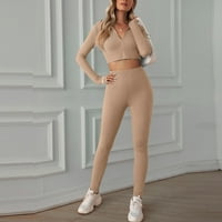 Termička odjećaŽenska modna kaznene kaznene učvrsne hlače bez rukava kratke hlače Sportska solidna boja Yoga set Fragarn