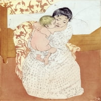 Cassatt: miluje, 1891. N'maternal milusi. ' Drypoint i Aquatint Marija Cassatt, 1891. Poster Print by