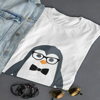 Slatka elegantna hipster pingvin srednje grafičke grafičke majice bijela majica, ženska XX-velika