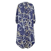Haljine za prodaju za žene za žene s dugim rukavima za tisak cvjetnog uzorka V-izrez Midi Fit and Flare