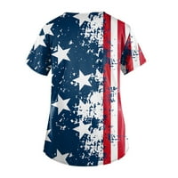 ECQKAME 4. jula Žene Amerikanac natjerali su patriotske majice za čišćenje Neovisnost Dana Žene V-izret