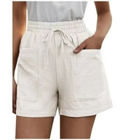 Žene ljetne kratke hlače Ležerne prilike za elastične strugove sa bočnim džepovima Snažna labava ravna