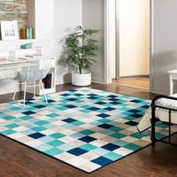 Rugs.com Vanjski pušćište na otvorenom - FT Square Black Flatweave RUG savršena za dnevne sobe, kuhinje,