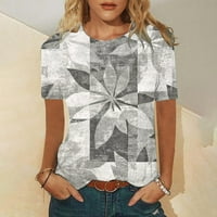 Ženski bluze s kratkim rukavima labav bluza Grafički printira ženske plus majice za letnje posade vrhovi