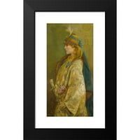 Walford Graham Robertson Crni moderni uokvireni muzej umjetnički print pod nazivom - Portret Sarah Bernhardt kao Roxanna u 'Adrienne Lecouvreur'