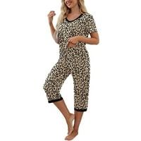 Pidžame za ženska dva odijela prugasta pidžama set kratki rukav vrhovi hlača Joggers Sleep odjeća žena Padžama set