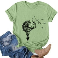Cleance! Tofotl Summer Majice kratkih rukava za žene modni blowball Print Pen Trendy Ležerne prilike