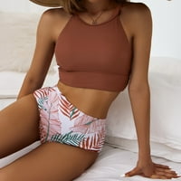 Ženski bikini visokog struka skupine tropskog tiskanog splitskog sportskog kupaći kostimi za kupaće
