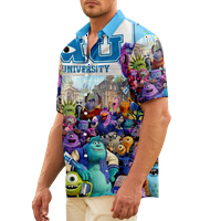Havajski dječaci i muškarci Majica Monster University tiskani casual skrozleeve majice-dolje Havajske