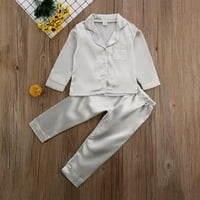 Dječji dječački dječaci Djevojke Odjeća za odjeću + hlače svilena satenska beba pidžama spavaća odjeća