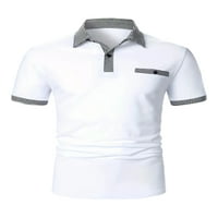 Haite Muns T majica rever vrat Ljetni vrhovi plairani polo majica MUŠKI TEE majica kratkih rukava bijeli