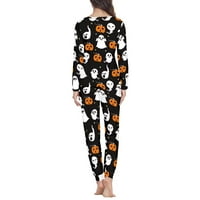 Plus veličina pidžama za žene Snimljeno spavanje Slepe za spavanje Halloween Ghost Pumpkins Atletska