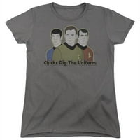 Trevco CBS338-WT- Star Trek & DIAT IT majica s kratkim rukavima, majica, ugljen - 2x