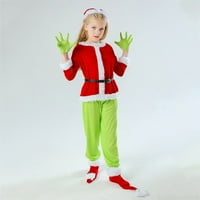 Green Monster božićni kostim za dječje dječake i djevojke Santa odijelo Deluxe Furry Halloween Cosplay outfit