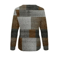 Prodaja Ženska dukserica Raglan s dugim rukavima Crewneck pulover vrhove Boja blok Geometrijski grafički