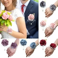Zruodwans Vjenčani ručni ružni ružni ružni zglob CORSAGE BOutonniere elegantni vjenčani pribor za cvijeće