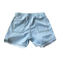 Jean Hortsa Ženske rastezanje s džepovima sa rubnim kratkim hlačama Traym casual ljetove čvrste traperice