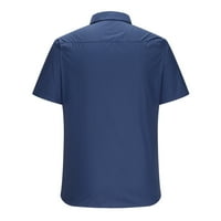 Ersazi čišćenje ljetnih bluza muškarci modni casual tipke Jednostavno patchwork s kratkim rukavima majica