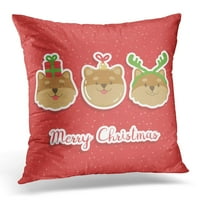 Crveni slatki Božić sa crtanim psima dizajn Distribuirani jastučni jastučni jastuk