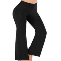 Seksi ples bootcut joga hlače za žensku damu sa džepovima Visoko struka WorksOut Jogger znojne hlače