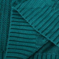 Taqqpue Women plus Veličina V-izrez kabela pletena džemper za prevelike pulover dugih rukava od labave