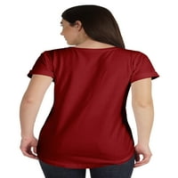 Inkmeso Basic Visoka niska majica za žene kratki rukav Ležerni ležerni dres tee
