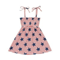 Noubeau Toddler Djevojka 4. jula haljina za zastavu Haljina za zastavu Dječja ljetna odjeća bez leđa