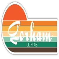 Gorham Illinois naljepnica Retro Vintage Sunset City 70s Estetski dizajn