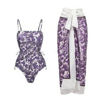 Tking Fashion Women kupaći kostimi ispisani V izrez zavoja za zavoj za leđa za planu za planu Monokini