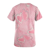 Smiješni odmor za odmor za žene Valentinovo medicinska sestra Stretch majice Love Heart Print Tunic
