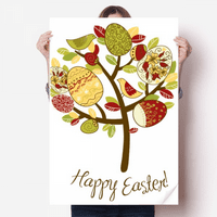 Sretan Uskršnji festival naljepnica za jajenje naljepnica za stablo Poster Playbill Wallpaper Prozor