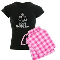 Cafepress - Budite mirne i ljubavne svinje pidžame - ženske tamne pidžame