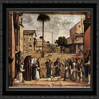 Sahrana St. Jerome Crna ukrašena drva Framed Canvas Art Autor Carpaccio, Vittore