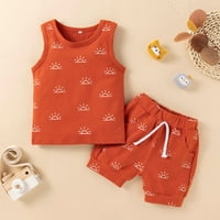 Sdjma Toddler Baby Cool Boys Girls Sun Print Vest Odjeća Slatka kratke hlače Dvodijelno odijelo