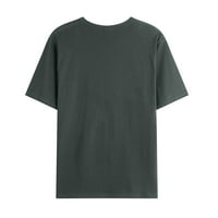 Amidoa Men Casual Moda Okrugli vrat Pulover PLANET PRINT MAJICE Kratki rukav na vrhu majica za muškarce
