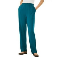 Yubnlvae posteljine za žene Ljetne ženske džepove Elastični struk ravno pune boje casual hlače hlače ženske pantalone