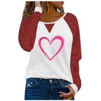 Žene zglobovi zvezda čipkasti čipka čipke patchwork dugih rukava Crta Diflely pulover Valentines Dnevne